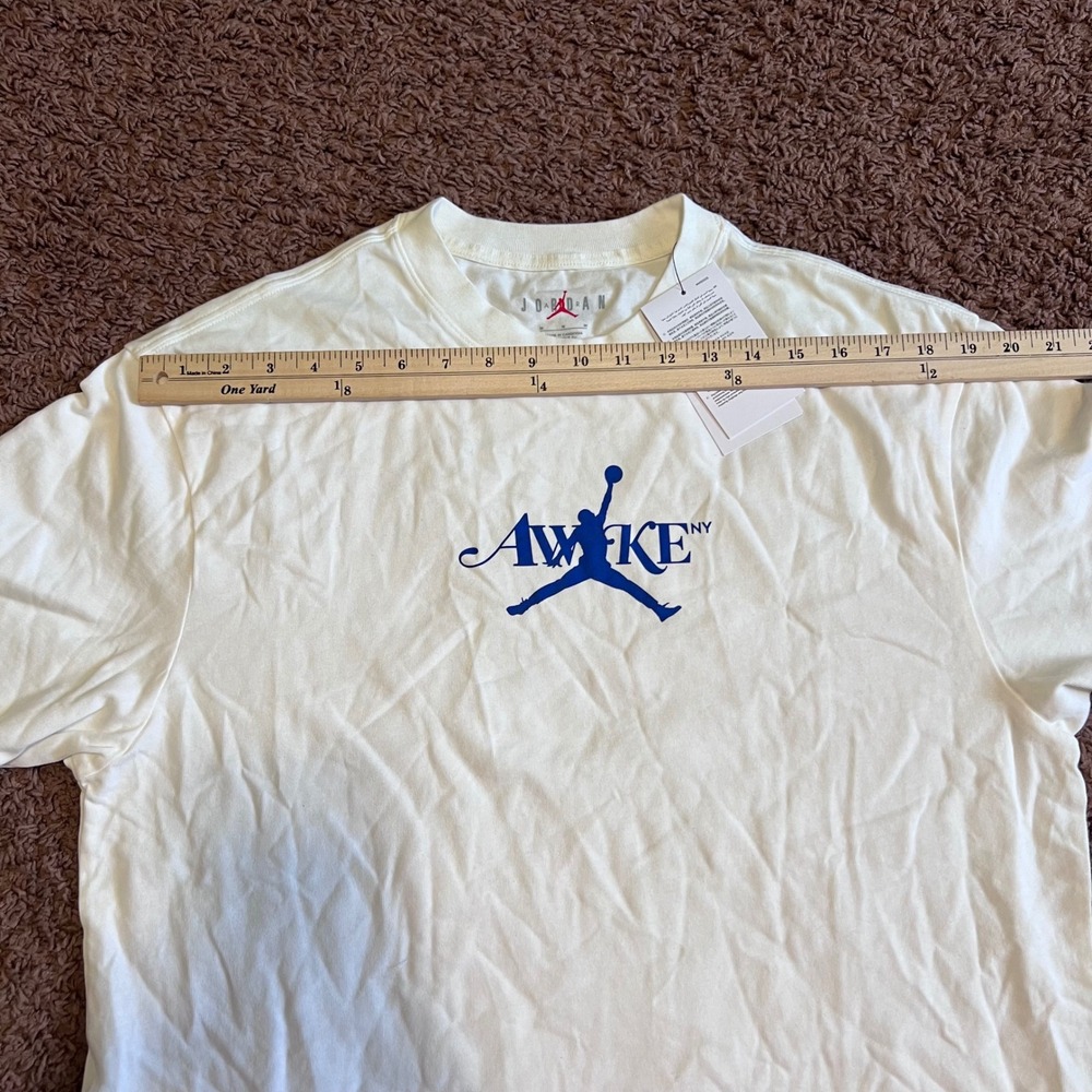Jordan x Awake NY‎ Mens T-Shirt Sail Blue Jumpman Logo FV9913-133 Size M NEW - Picture 14 of 16